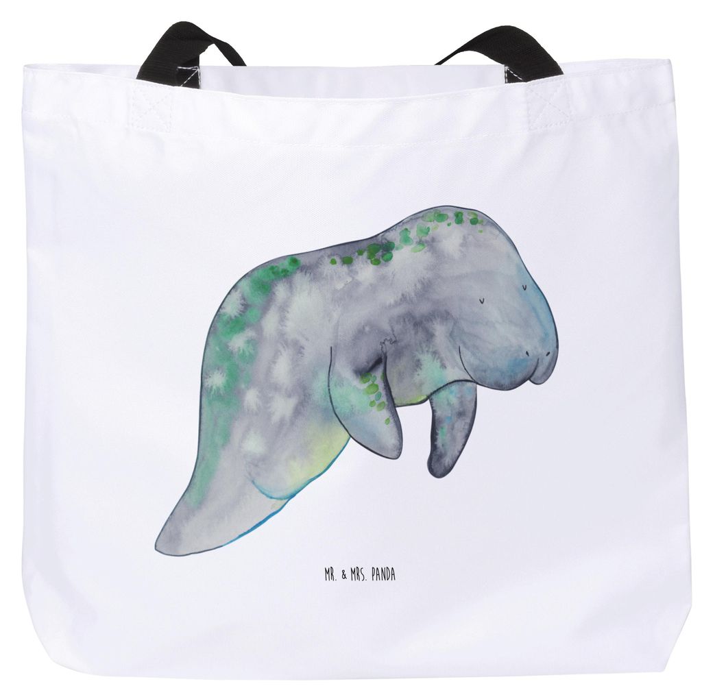 Mr. & Mrs. Panda Tote Bag Seekuh Chillen - Weiß - Geschenk, Laptoptasche, Strandtasche, Essen, Reisetasche, Süßigkeiten, Stoffbeutel, Abnehmen, ...