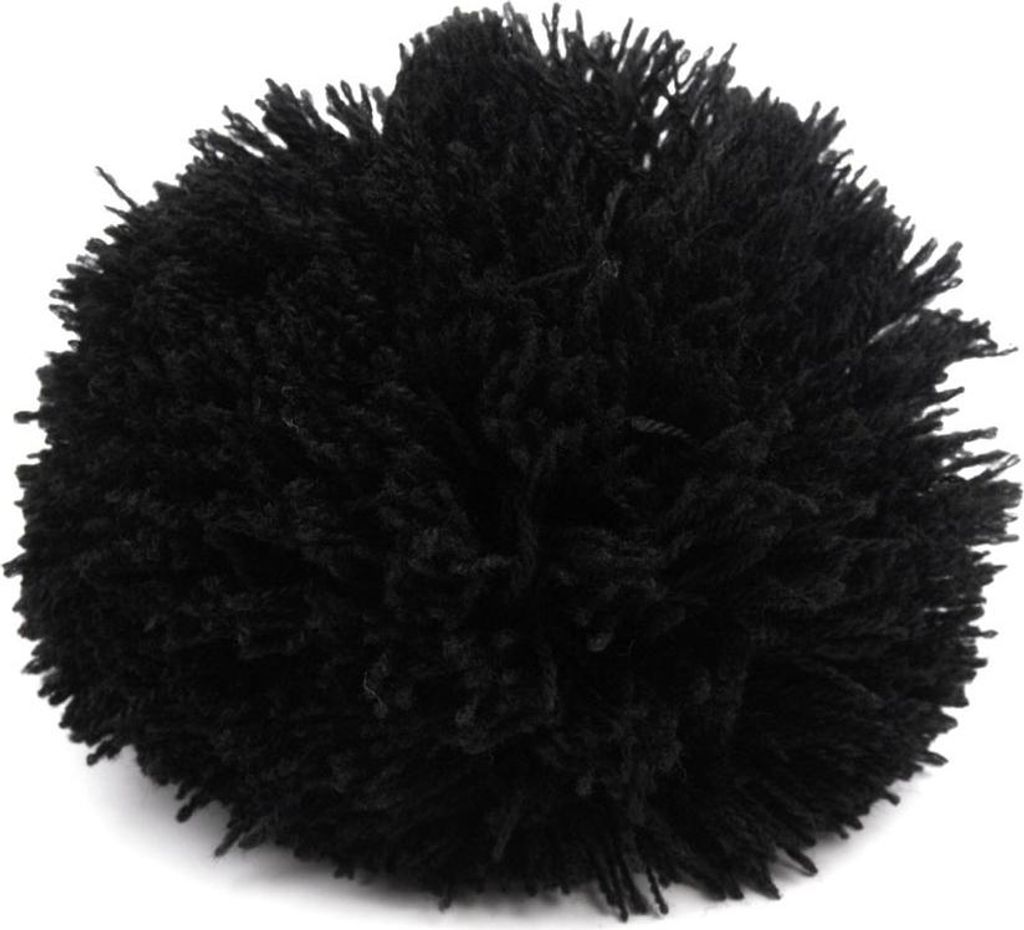 2 Bommeln / Wollbommeln / Pompon, 7cm schwarz