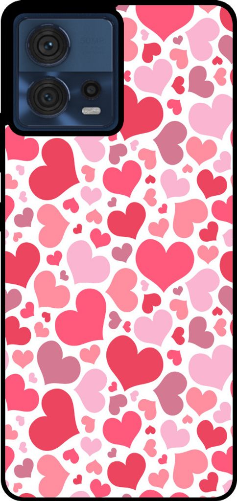 Smartphonica Handytasche passend für Motorola Edge 30 Fusion / Motorola Moto S30 Pro mit Herzchen Druck - Herzchen Design TPU Backcover Case - Kin...