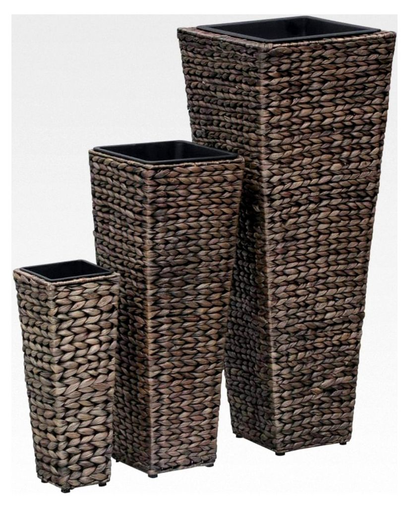 Hochbeet-Set aus Wasserhyazinthe in Dunkelbraun