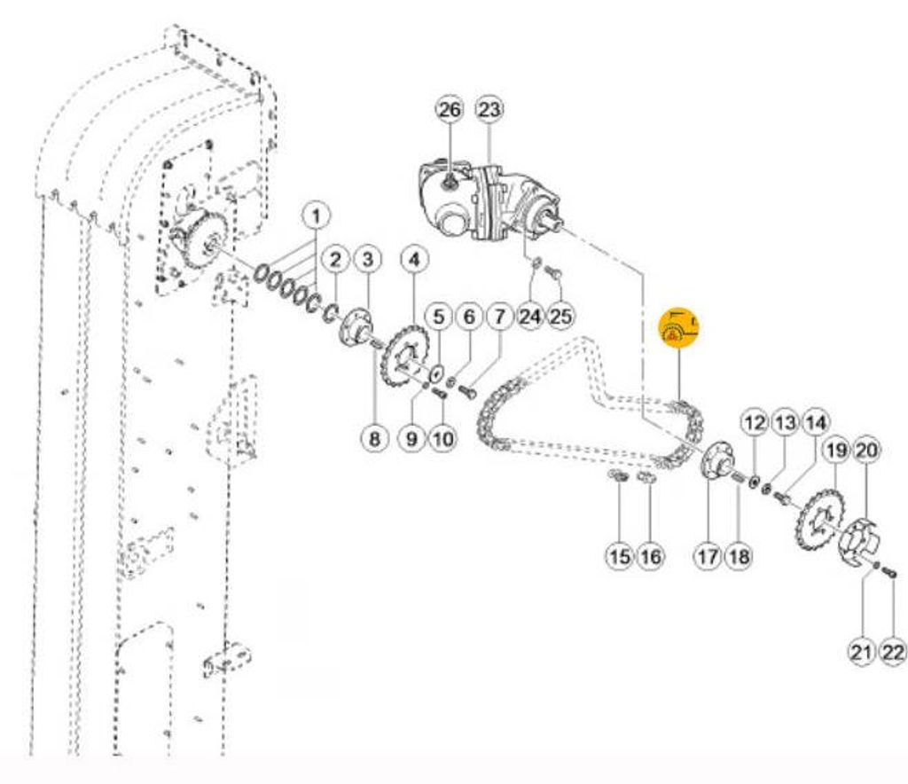 18038640 – Rollenkette Für Den Getreidefüllantrieb Claas – 88 Glieder – Off