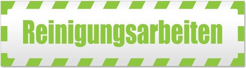 Kiwistar Reinigungsarbeiten gestreift Magnetschild Schild magnetisch - 60cm Lindgrün - Magnetfolie für Auto PKW Kfz