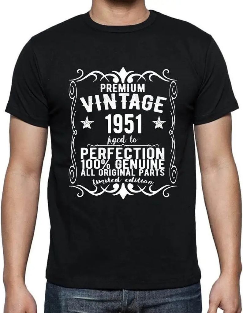Herren Grafik T-Shirt Alle Originalteile bis zur Perfektion gealtert 1951 – All Original Parts Aged to Perfection 1951 – Geschenk 73. Geburtstag