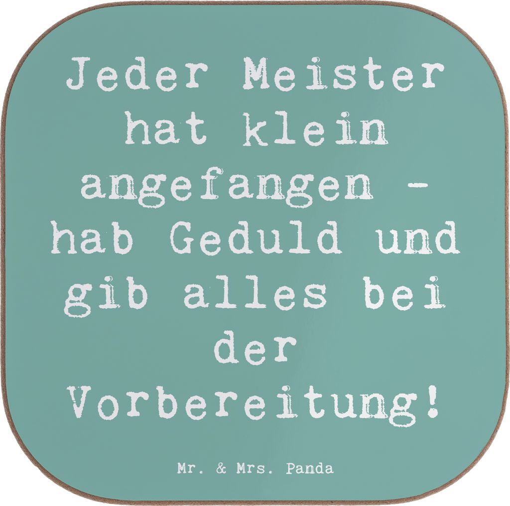 Mr. & Mrs. Panda Untersetzer für Gläser Spruch Wettkampfvorbereitung meistern - Meeresbrise - Geschenk, Tassenuntersetzer, Erfolg, Trost, Coaster...