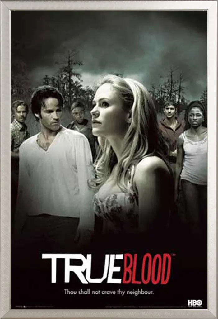 True Blood Poster + Shinsuke Maxi Argento Alluminio Acrilico 61x91