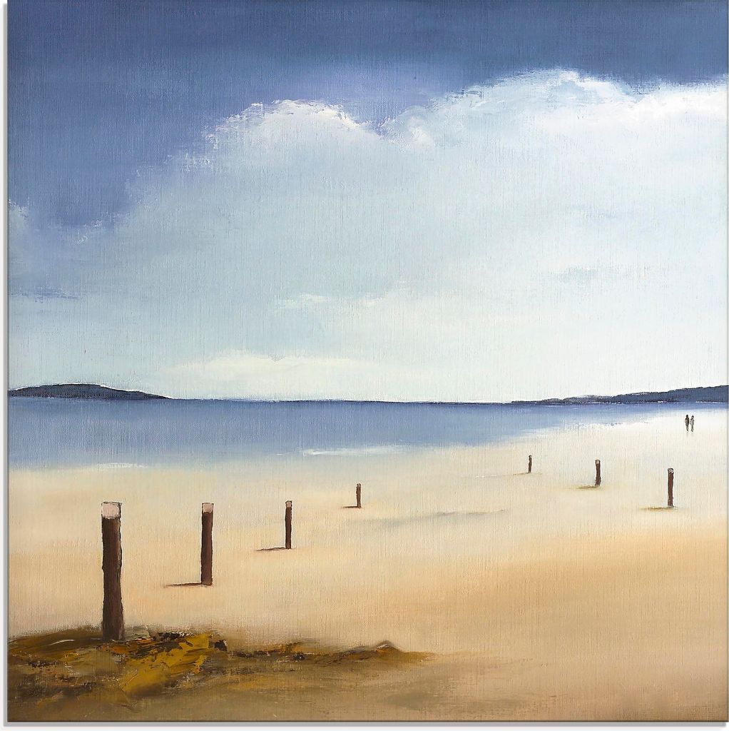 ARTland Glasbild Am Strand entlang Größe: 50x50 cm