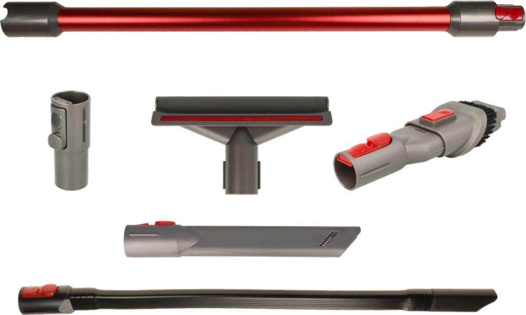 vhbw 6-tlg. Zubehör-Set kompatibel mit Dyson Cyclone V10 Total Clean, Parquet Staubsauger Rot