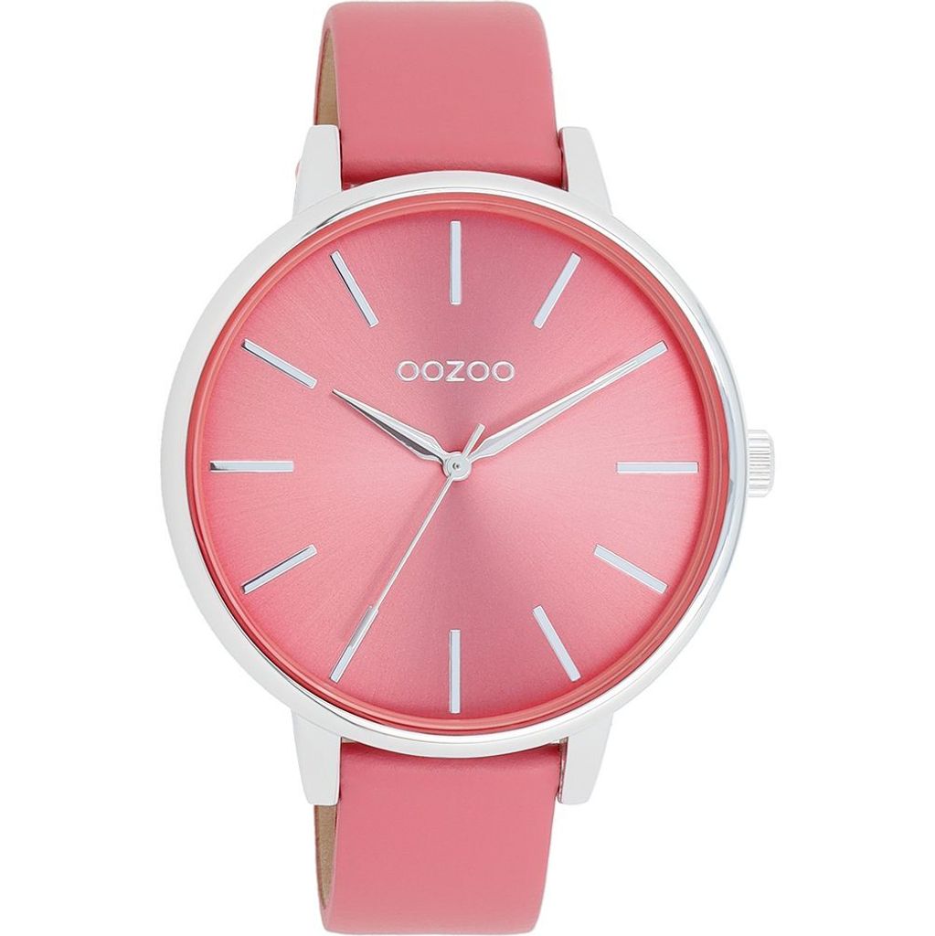 Oozoo Armbanduhr pink Leder Timepieces Damen Analog-Quarzuhr UOC11295