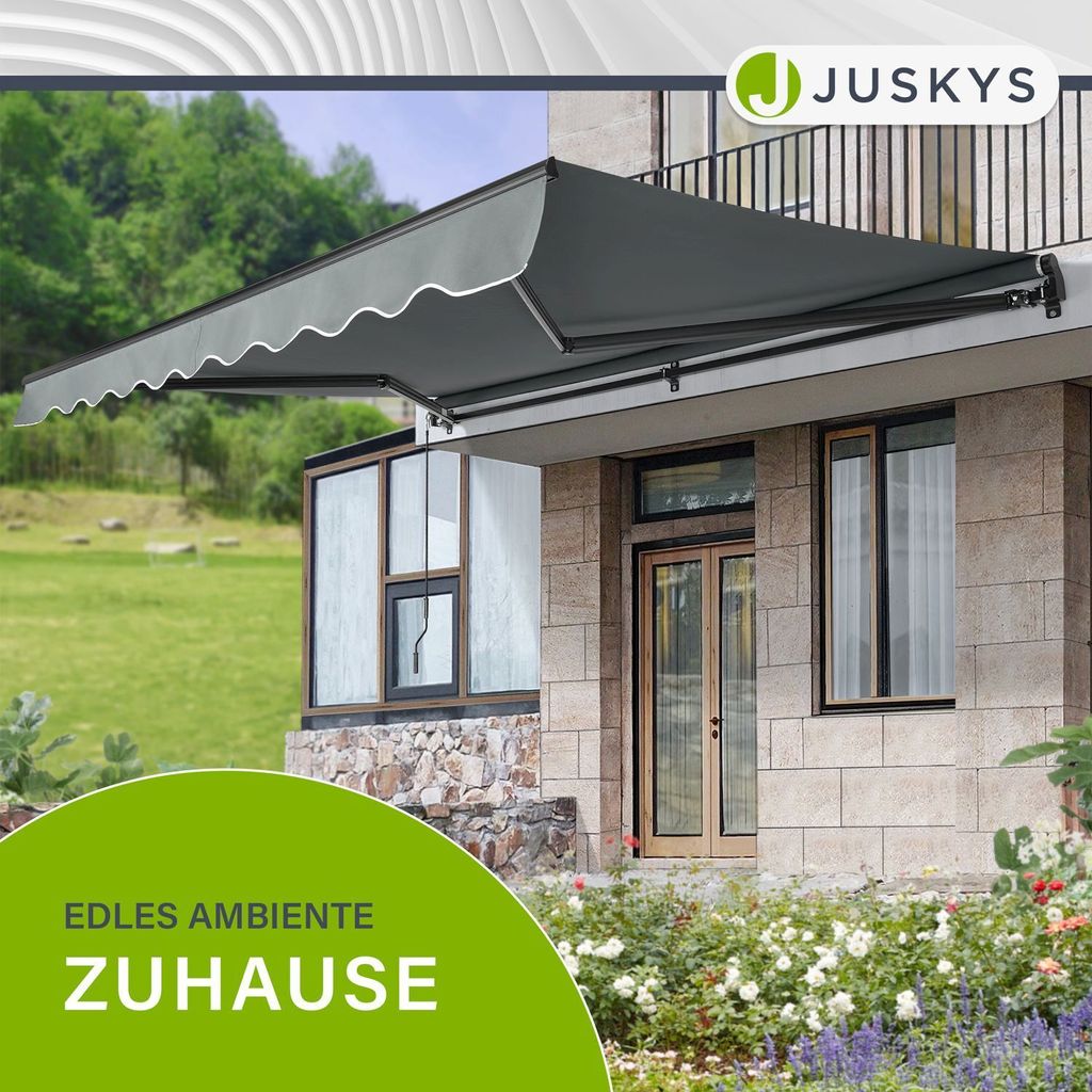 Juskys Markise 400 x 300 cm - Beschattung Terrasse & Balkon