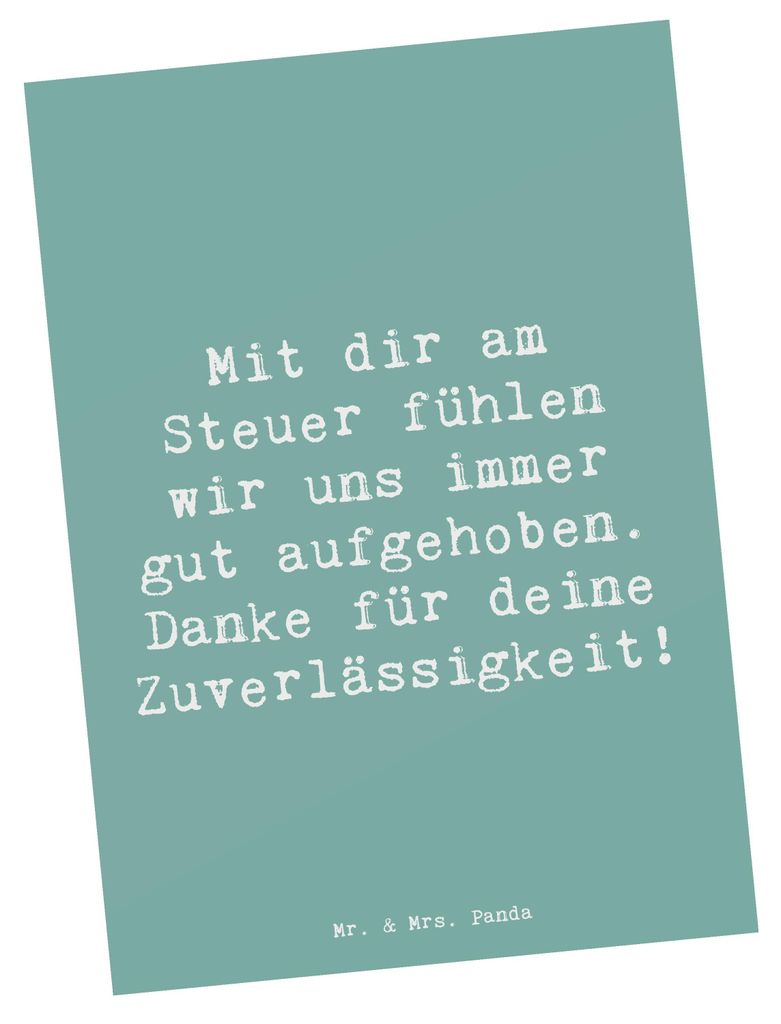 Mr. & Mrs. Panda Postkarte Spruch Busfahrer Sicherheit - Meeresbrise - Geschenk, Postkarten, Bedanken, Herz erwärmt, besondere Momente, Ansichtska...
