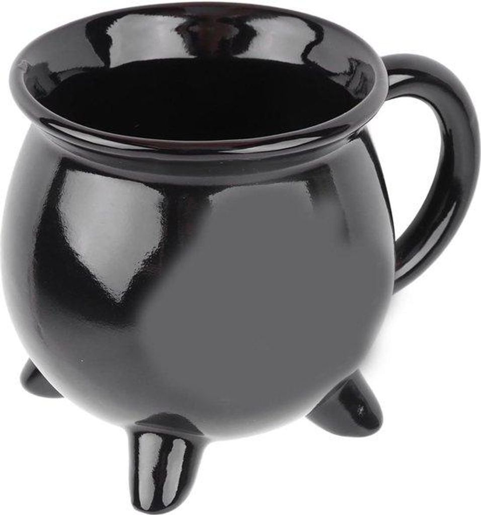 Wiederverwendbare Hexenkessel Kaffeebecher Schwarz