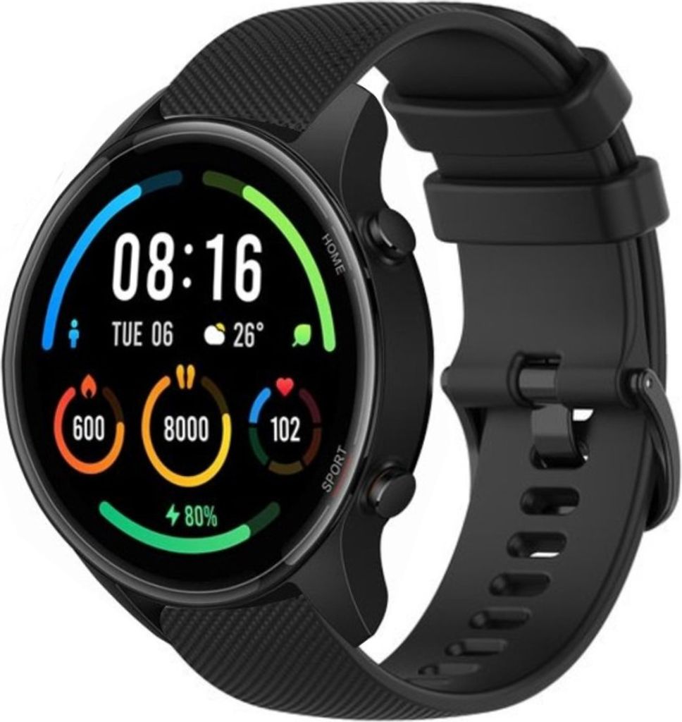 Strap-it Xiaomi Mi Watch Luxus-Silikonarmband (Schwarz)