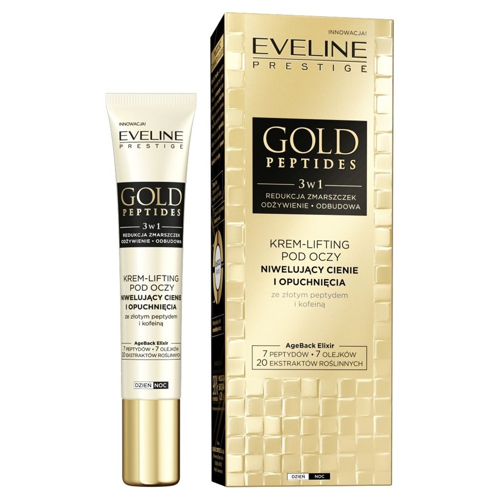 Eveline Cosmetics Gold-Peptid Augenlifting-Creme 20ml Premium Anti-Aging Pflege fr strahlende Augenpartie