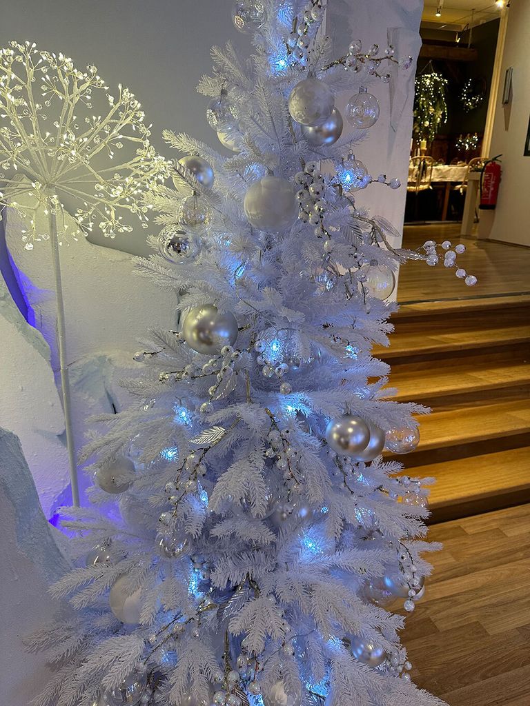 Christbaumkugeln Weiß Eislack Ø 6 cm aus Glas - 10er Set Produktbild 4