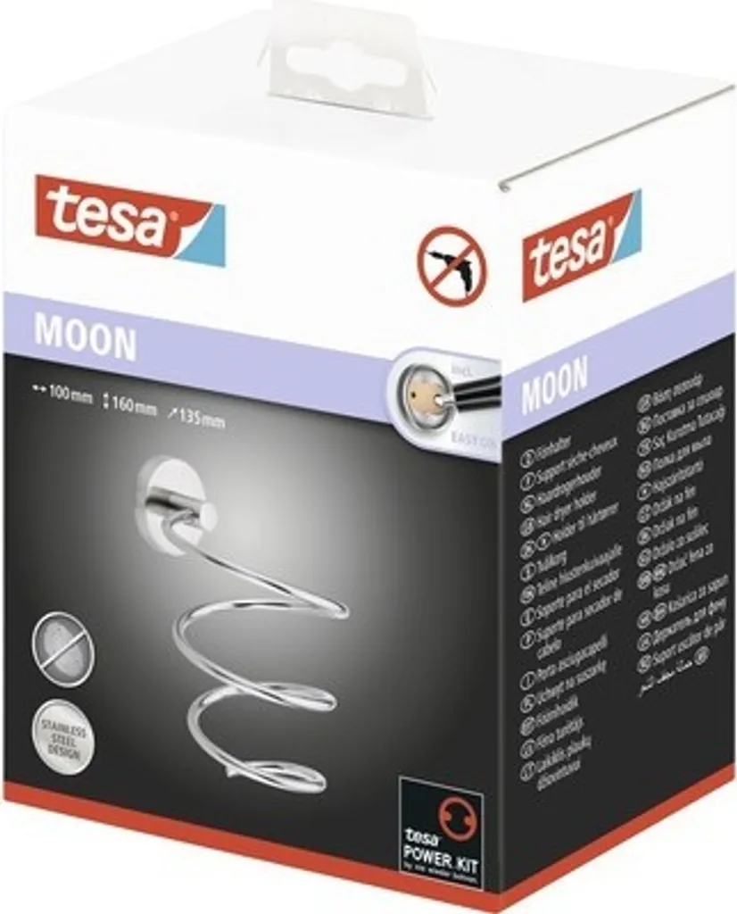 Support de Sèche-Cheveux Mural tesa Chrome Brillant Fixation Facile - 9