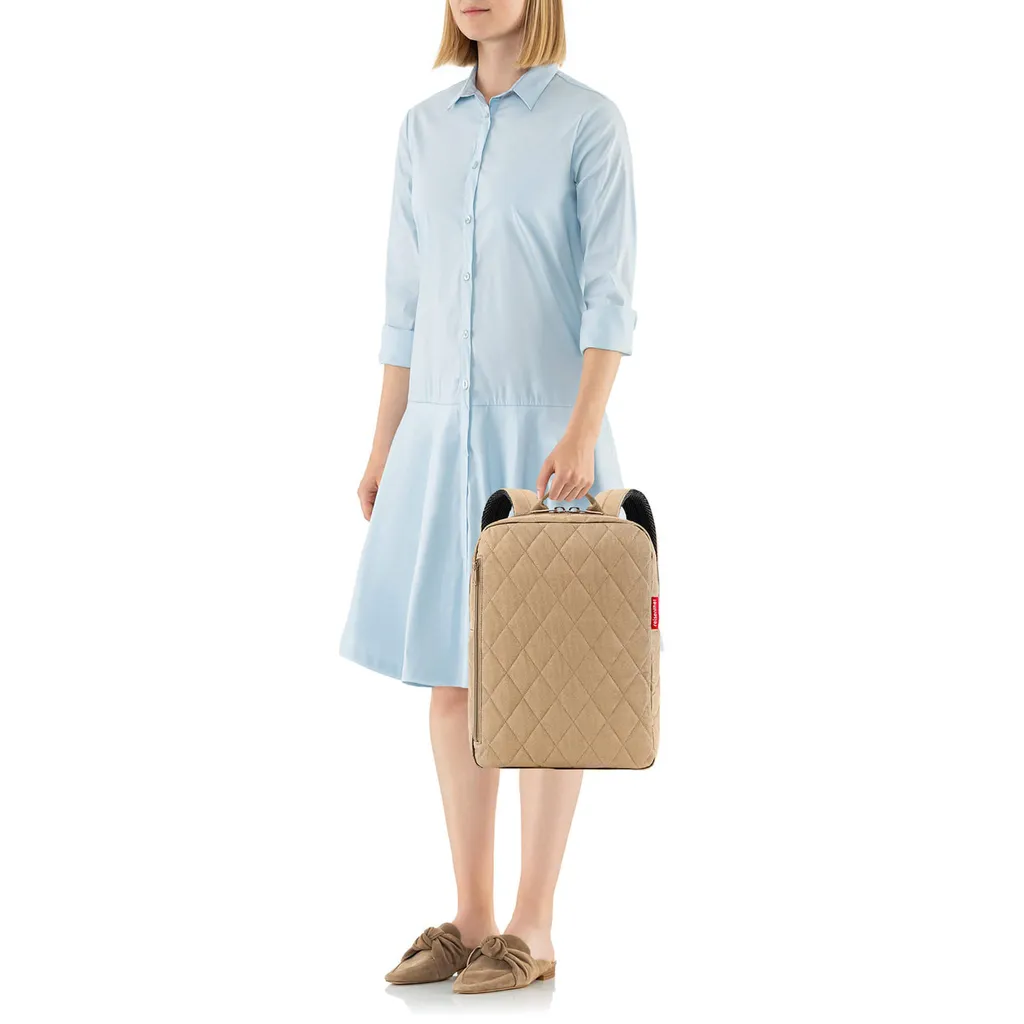 Sac à dos déperlant et robuste en tissu 3D losanges ginger - 4
