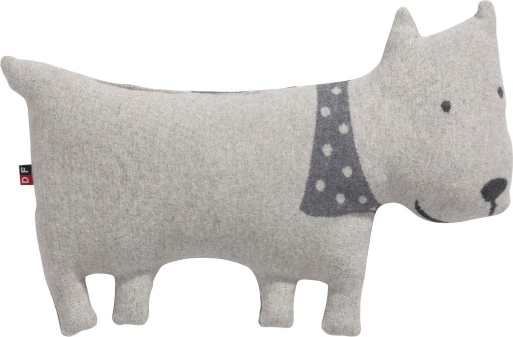 David Fussenegger Kissen gefüllt Juwel 'Hund' 20 x 40 cm Filz - Grau