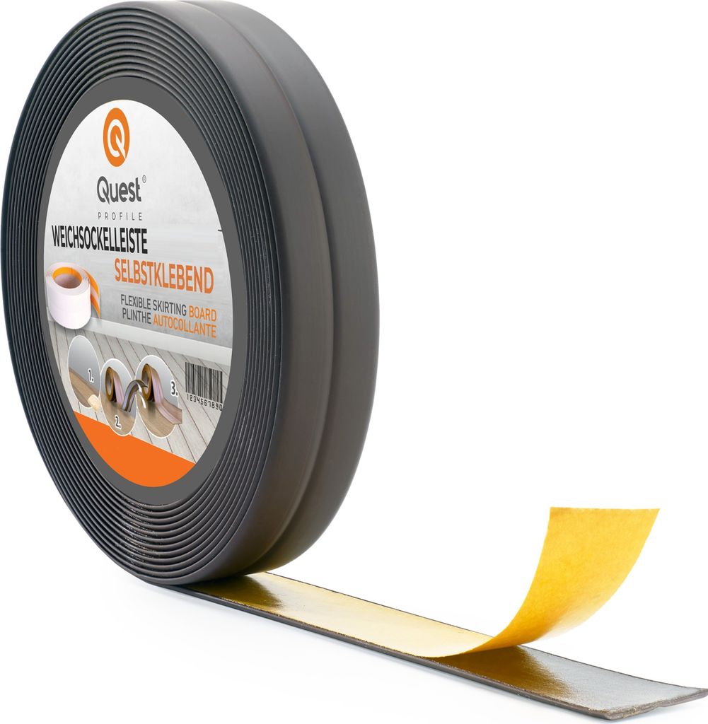 QUEST Weichsockelleiste Selbstklebend 10x10mm, 5m, Produktbild 