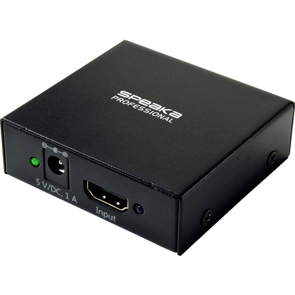 SpeaKa Professional SP-HDS-220 1+2 Port HDMI-Splitter Ultra HD-fähig 3840 x 2160 Pixel Schwarz