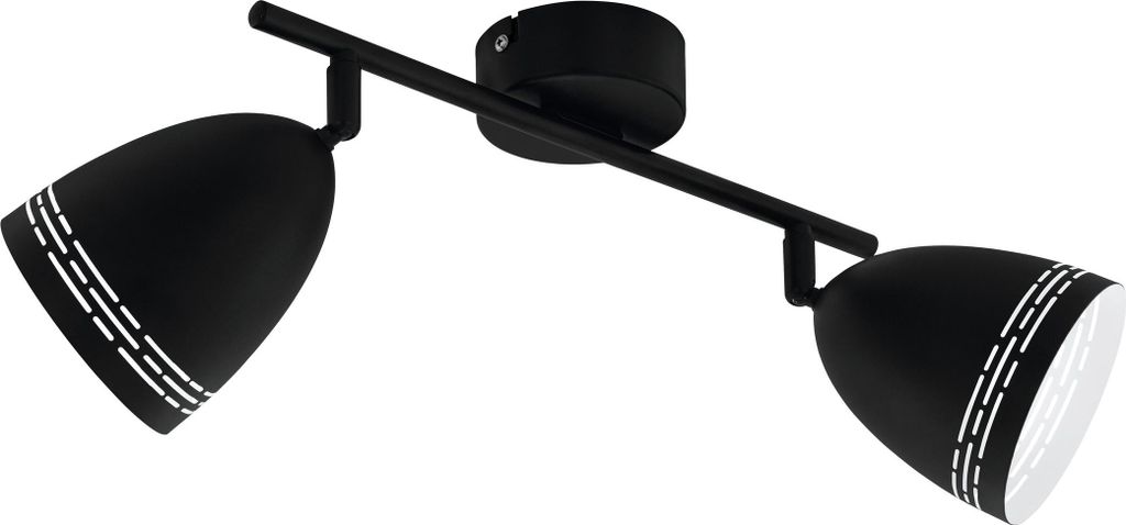 EGLO LED Spot SABATELLA 1, 2-flammige Deckenleuchte, Deckenstrahler aus Stahl, Flurlampe in schwarz und weiß, Wohnzimmerlampe,