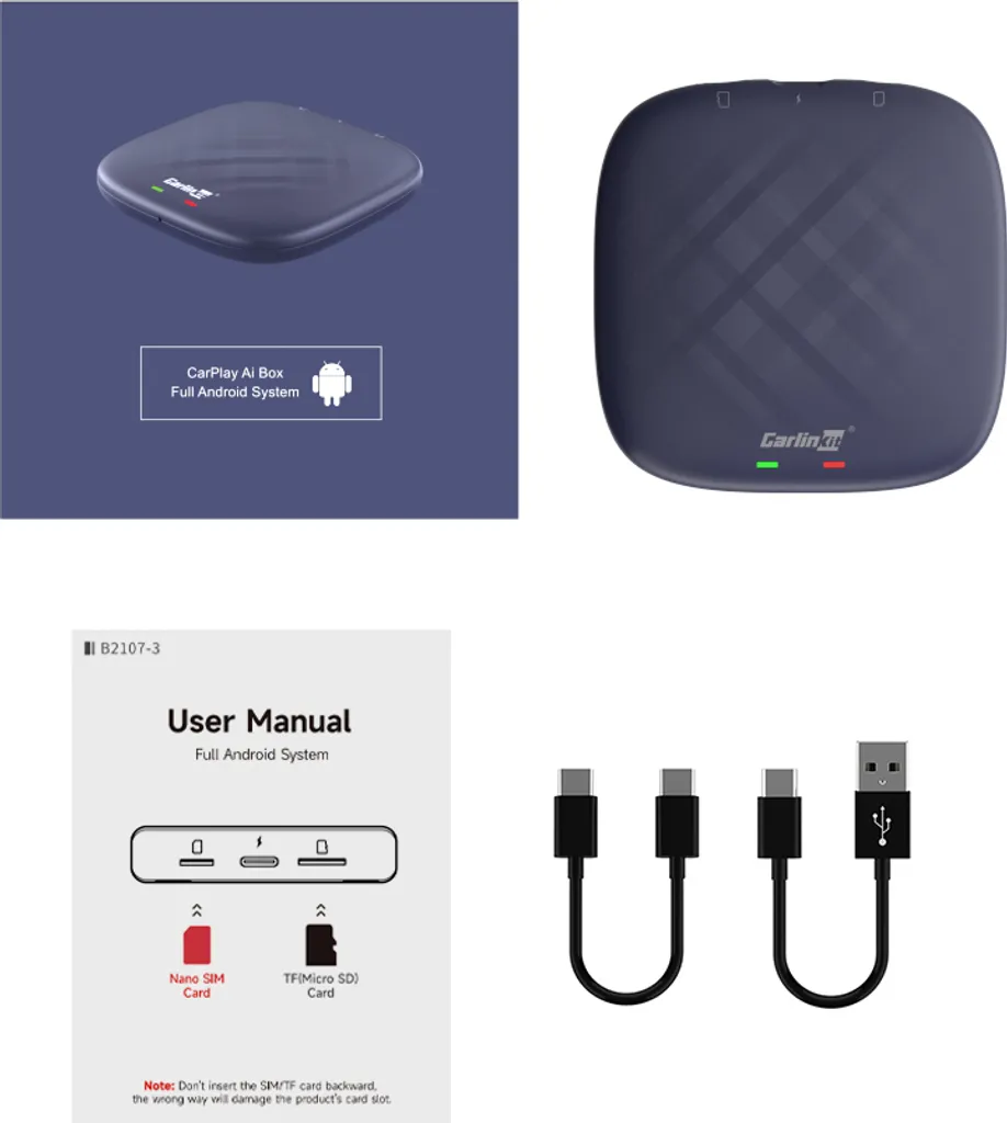Boîtier AI Box Android 13 pour Apple CarPlay et Android Auto sans fil - 11