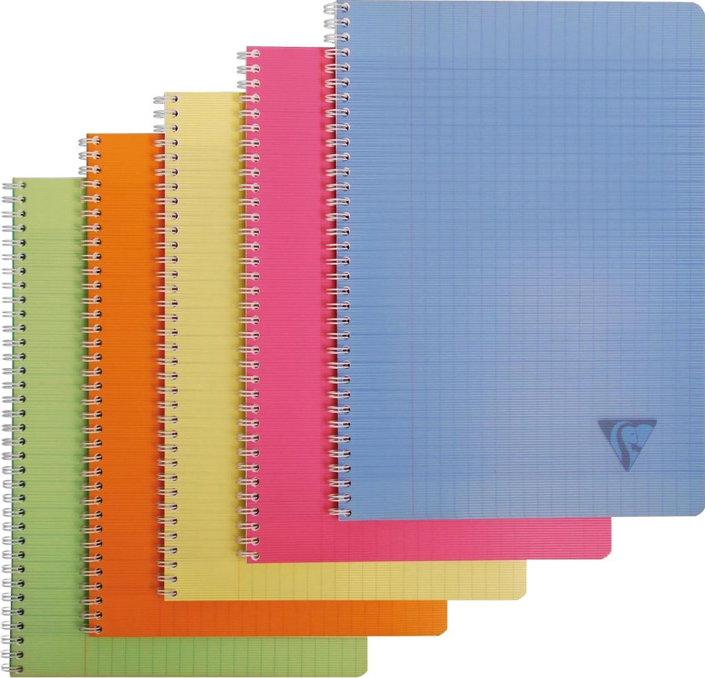 Clairefontaine 10x Doppelspiralbuch A4, 50 Blatt liniert Farben sortiert 328115C