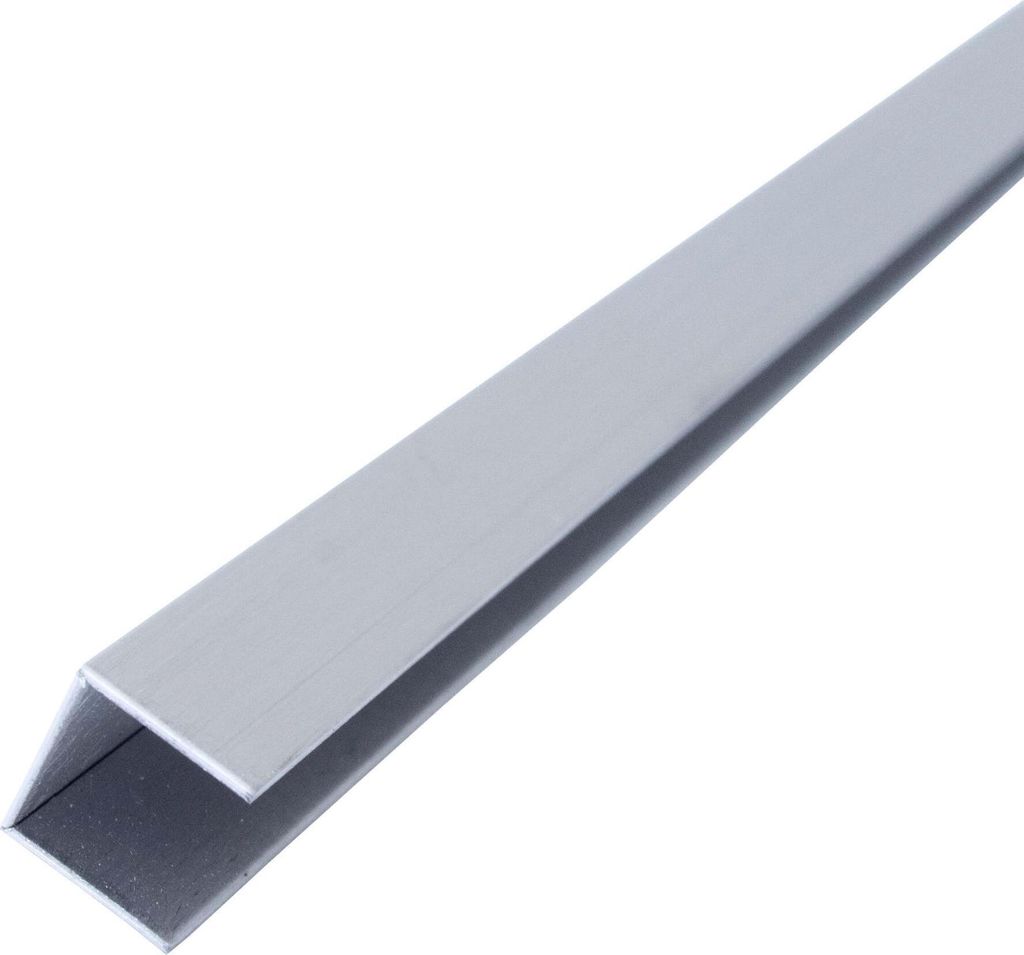 Dalsys U Profil Edelstahl V2A, Fliesenschiene gebürstet 2,5m x 10mm, 1cm Höhe, Fliesen Abschlussprofil als Übergangsschiene/Übergangsprofil, ro...