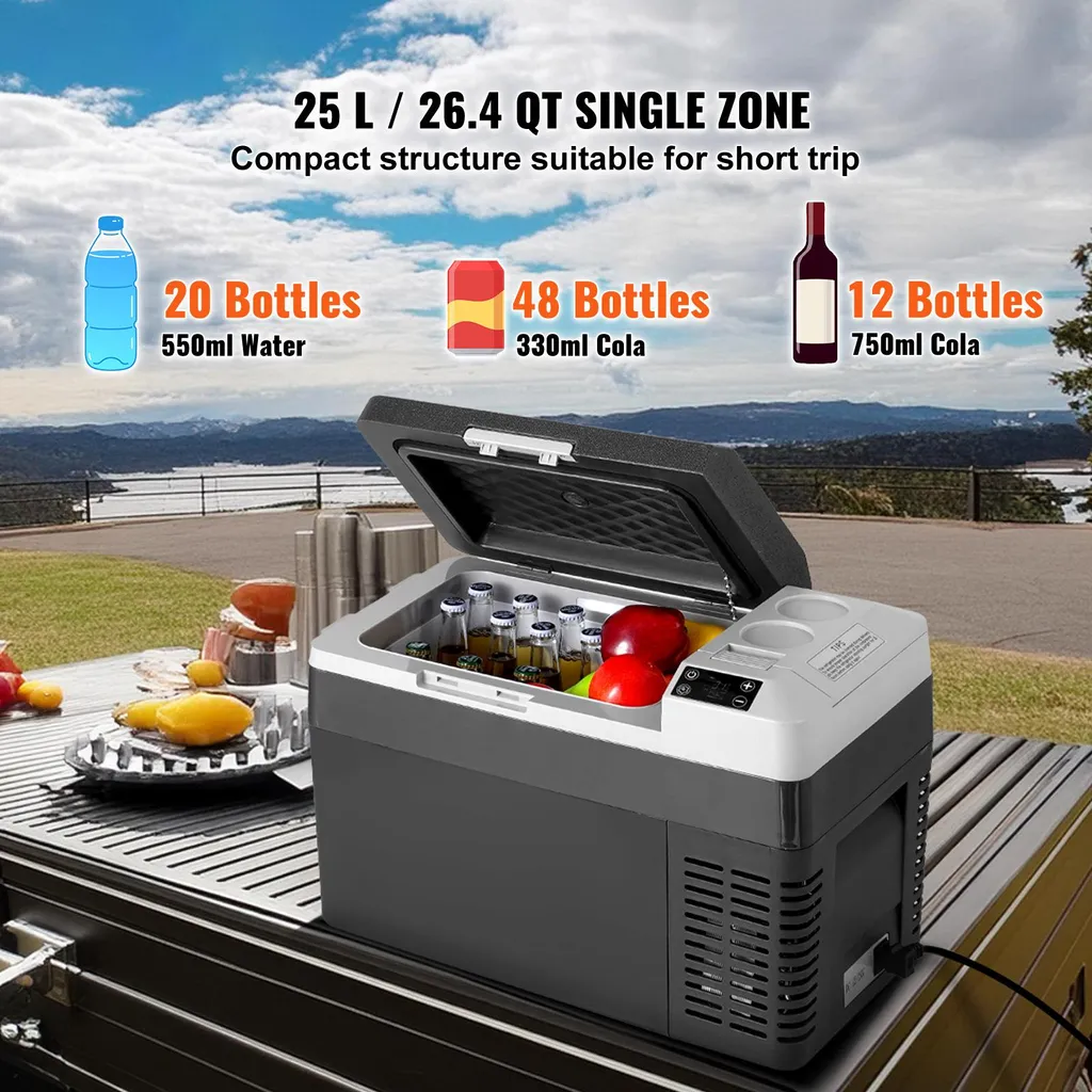 Glacière électrique de camping 25L - Idéal pour road-trip et vacances