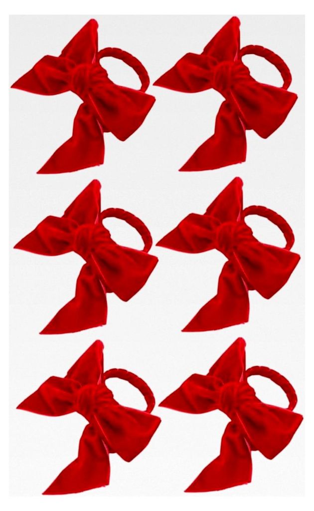 6 Stück Rote Serviettenringe im Schleifen-Design für elegante Tischdekoration bei Festen, Hochzeiten und Familienfeiern