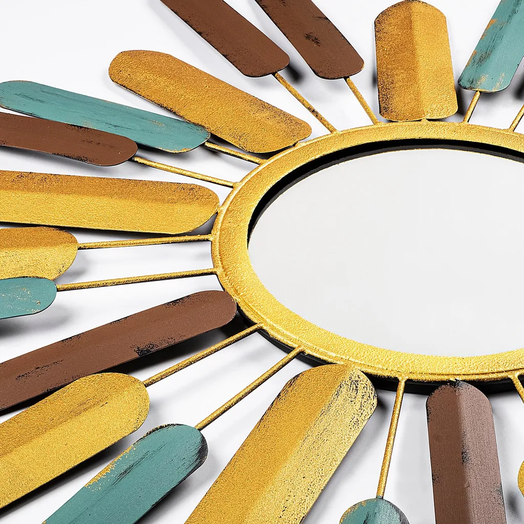 Miroir Design Multicolore 100% Métal Style Abstrait 75 cm Wallity - 5