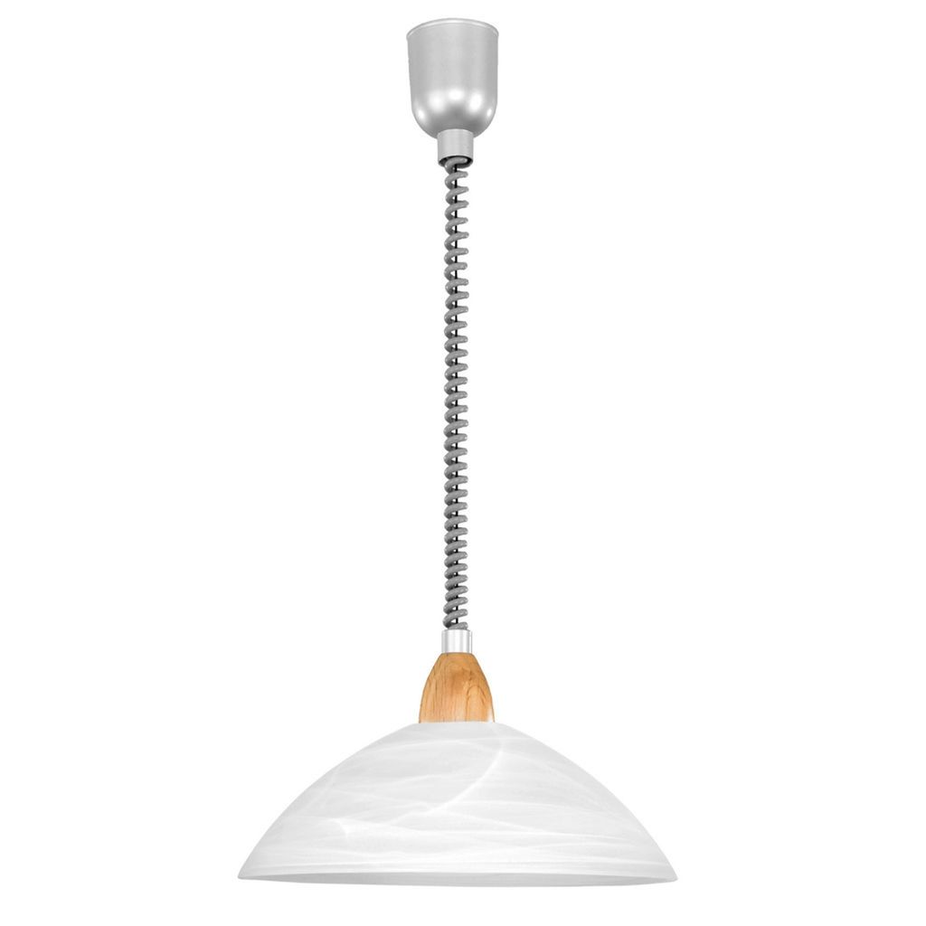 Eglo 87009 LORD 2 E27 Hängeleuchte Ø360mm Silber Buche Weiss höhenverstellbar