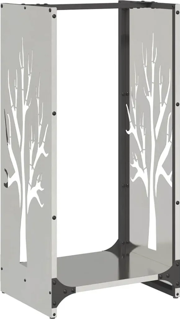 Serre-bûches en acier inoxydable vidaXL 40x30x80cm résistant à la rouille
