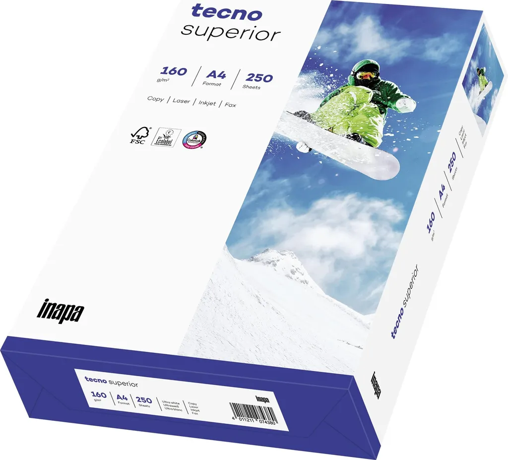 Mai più Inceppamenti! Carta Tecno Superior A4 80g 2500 Fogli Maxi Box