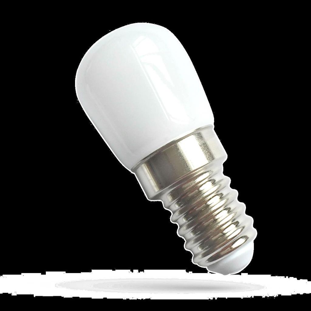 A close-up studio shot of a small, white LED light bulb with a silver screw base, isolated on a black background.
