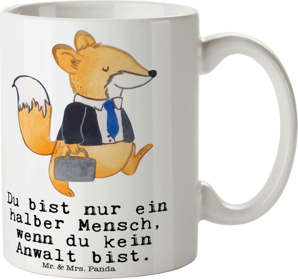 Mr. & Mrs. Panda Kaffeebecher Anwalt Herz - Weiß - Produktbild 