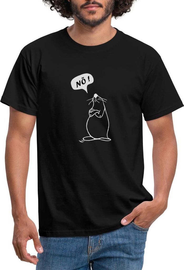 Spreadshirt Nö Bevor Du Fragst Nein Seehund Männer T-Shirt, XXL, Schwarz