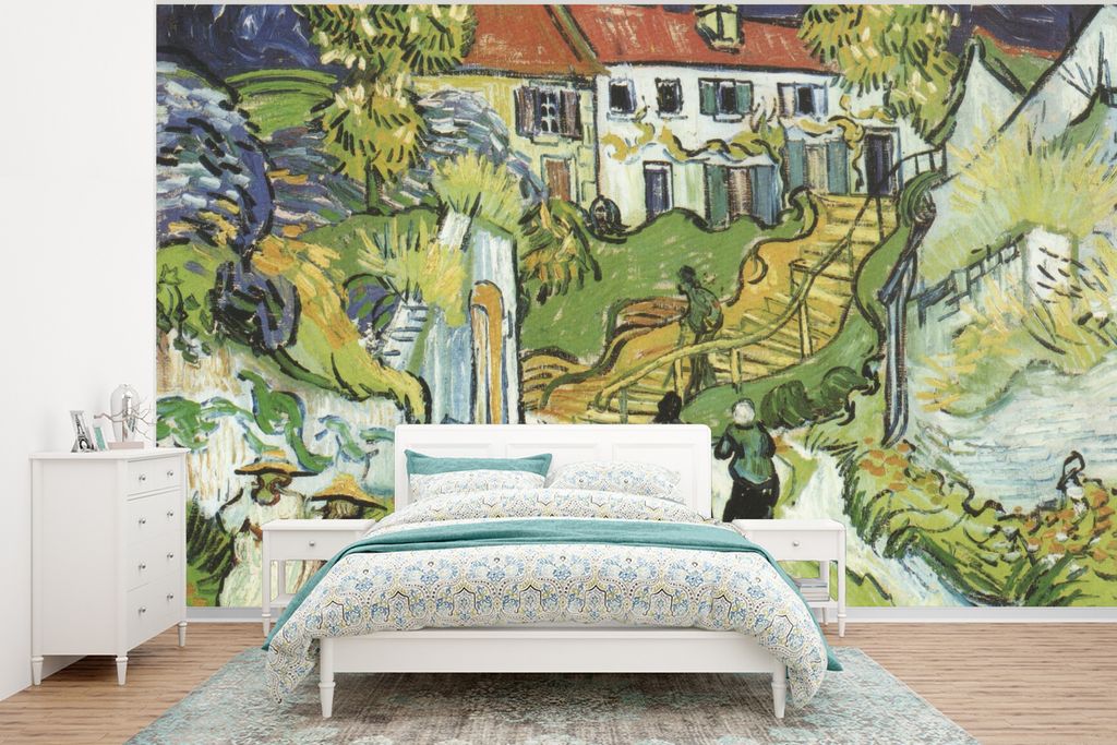 MuchoWow Fototapete für Wohnzimmer oder Schlafzimmer Wandtapete Vinyl Motivtapete Der Tod von Vincent van Gogh - Vincent van Gogh - 295x220 cm -...