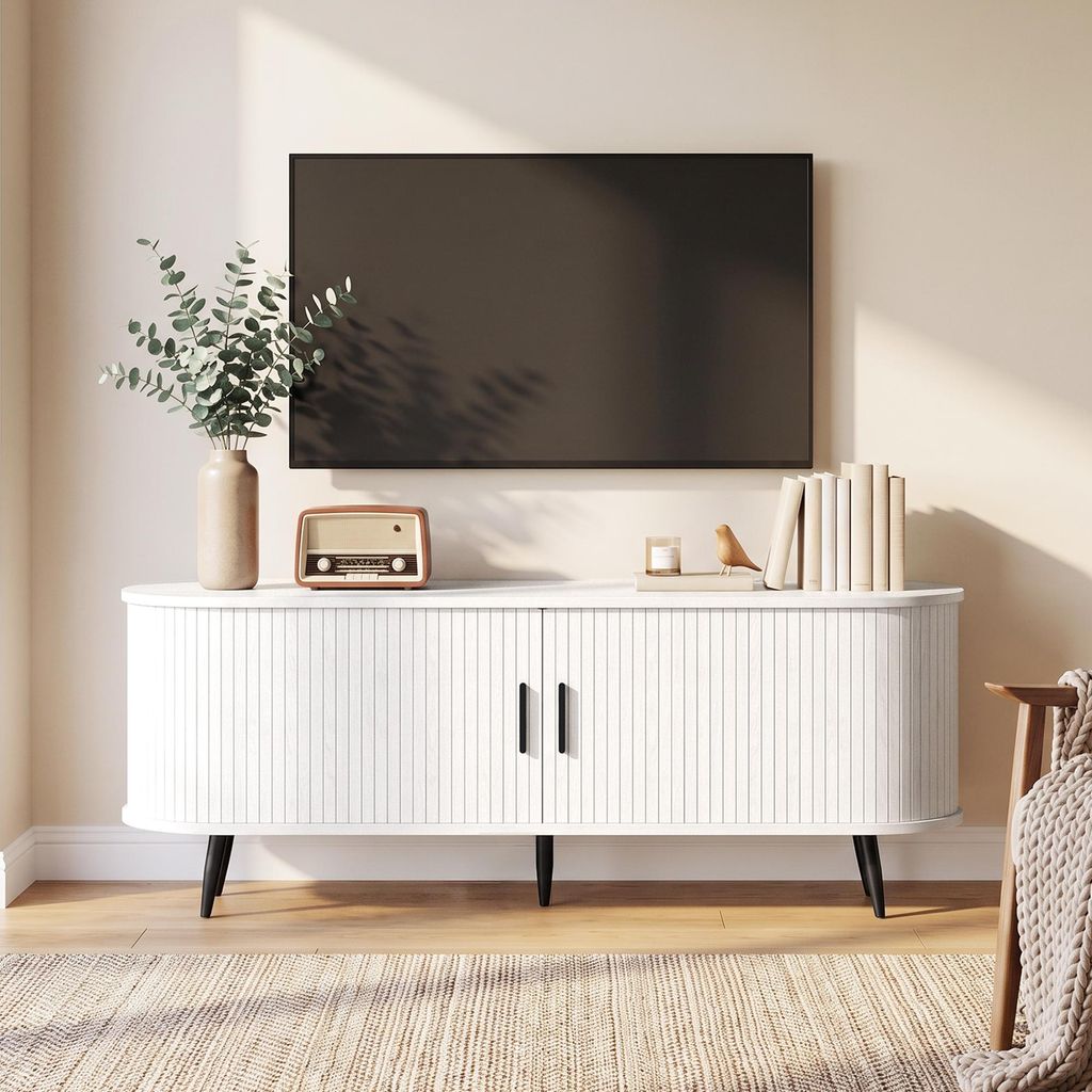 Meuble TV BEALIFE, 145x40x55 cm, avec 2 volets roulants | Image du produit 