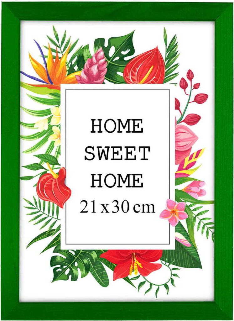 MG Design rám A4 21 x 30 cm - zelená farba, z dreva, s Obrázok produktu 