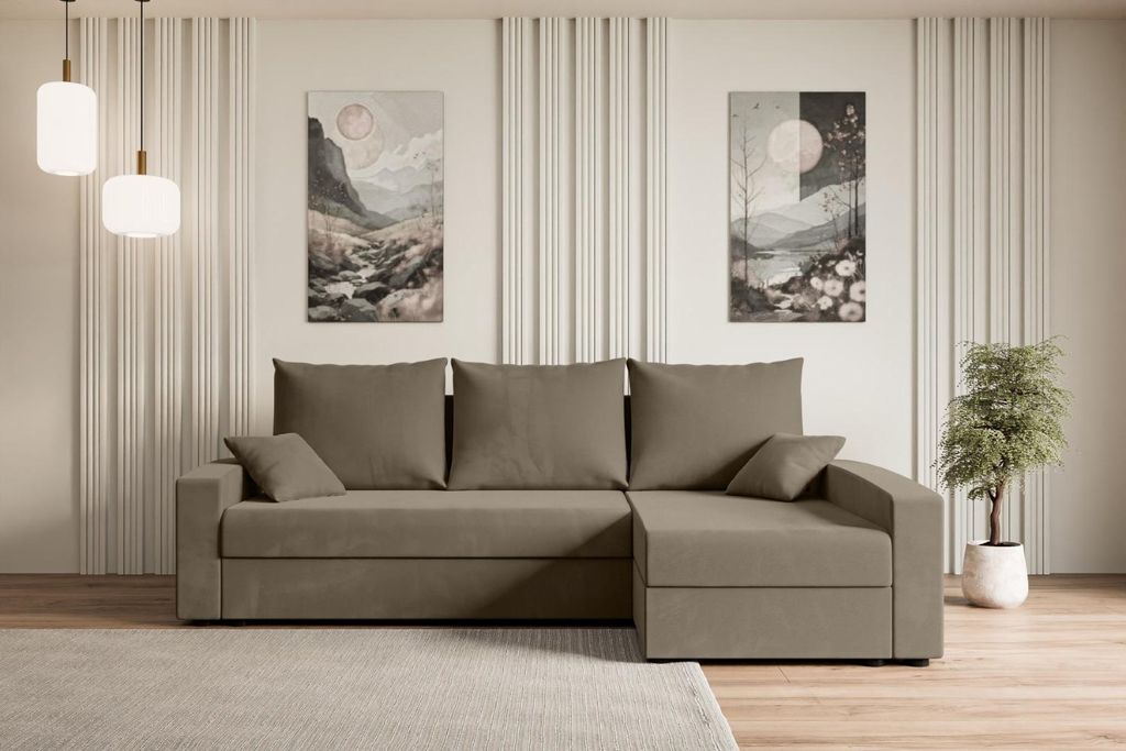 ALTDECOR Ecksofa mit Schlaffunktion und Bettkasten Corner Sofa Bett Eckcouch Couch L-Form Schlafcouch Ausziehbar Wohnlandschaft Schlafsofa Cauchsof...