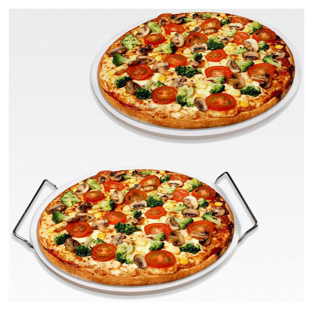 Hochwertiger Pizzastein 33 cm mit Zubehör für Gasgrill und Backofen
