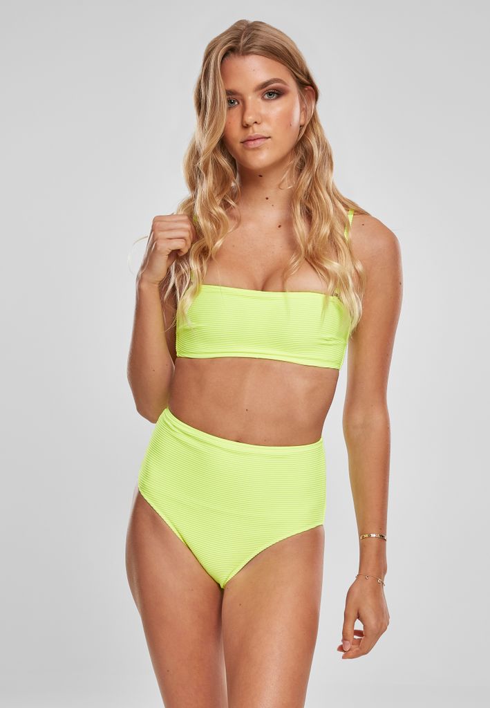 Urban Classics Bikini Ladies High Waist Bandeau Bikini Electriclime-XS