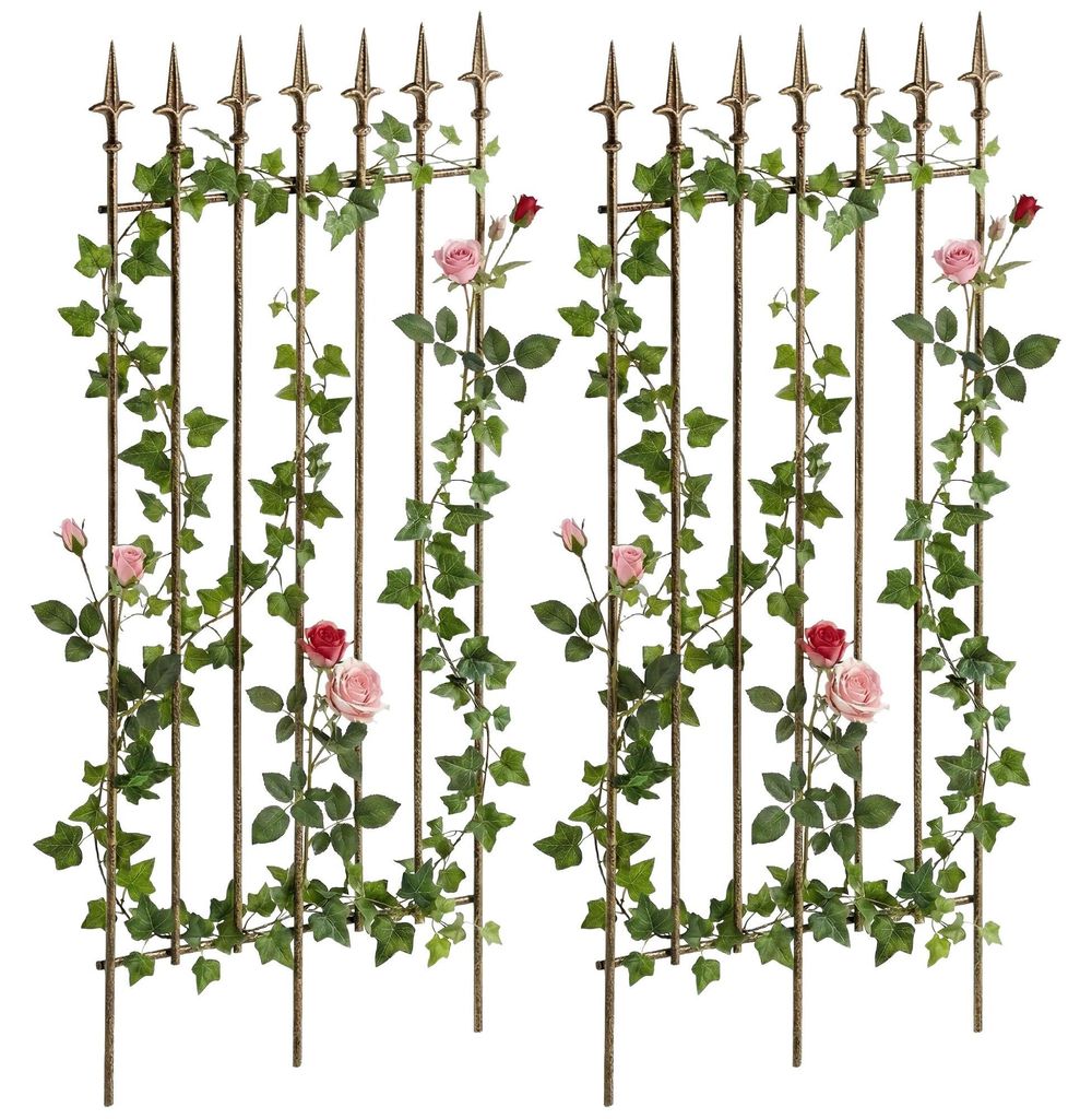 CLP 2er Set Rankgitter Elisa 100 x 50 cm lackiertes Eisen im Jugendstil für Garten bronze