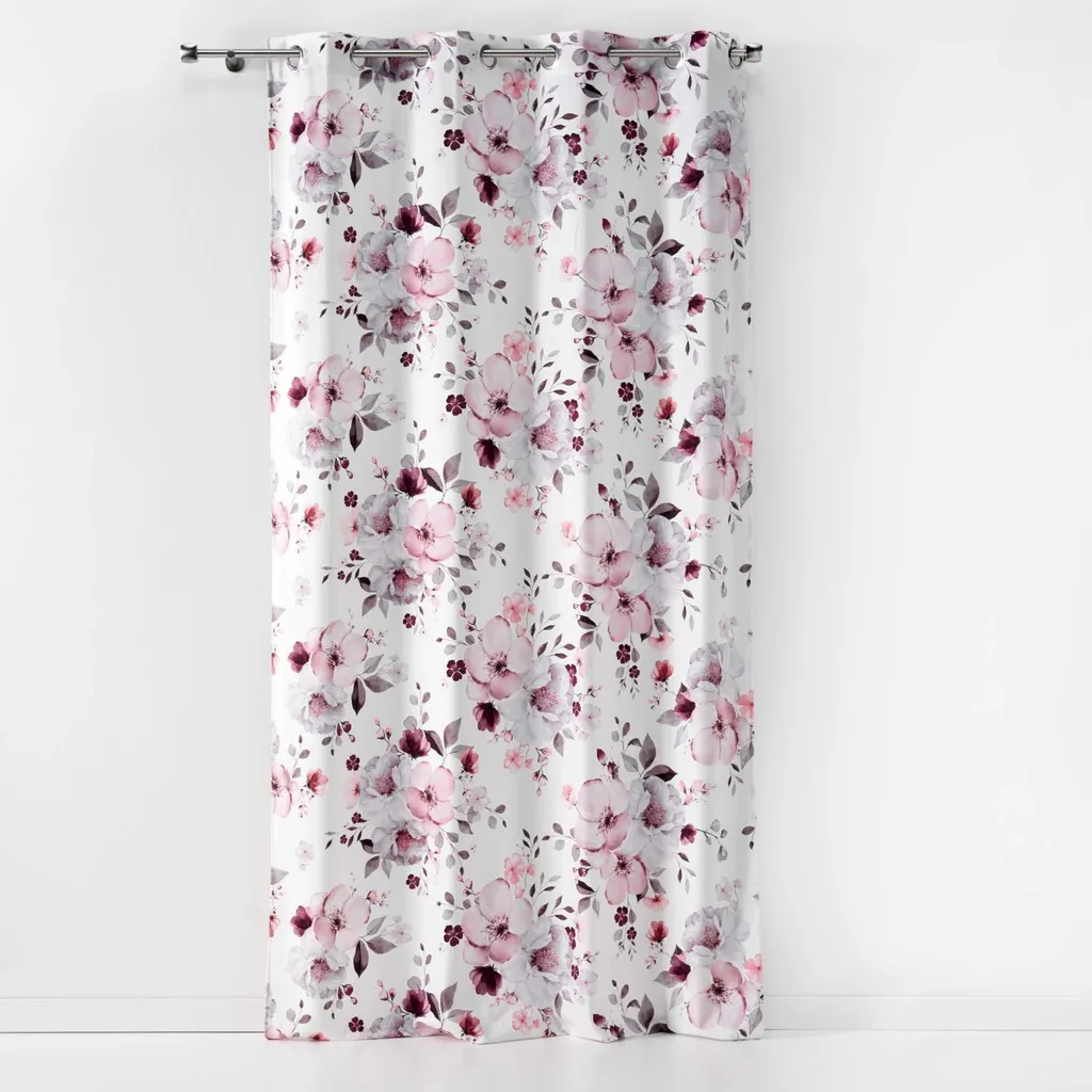 Rideau blanc floral 140x240 cm pour salon lumineux - Style romantique
