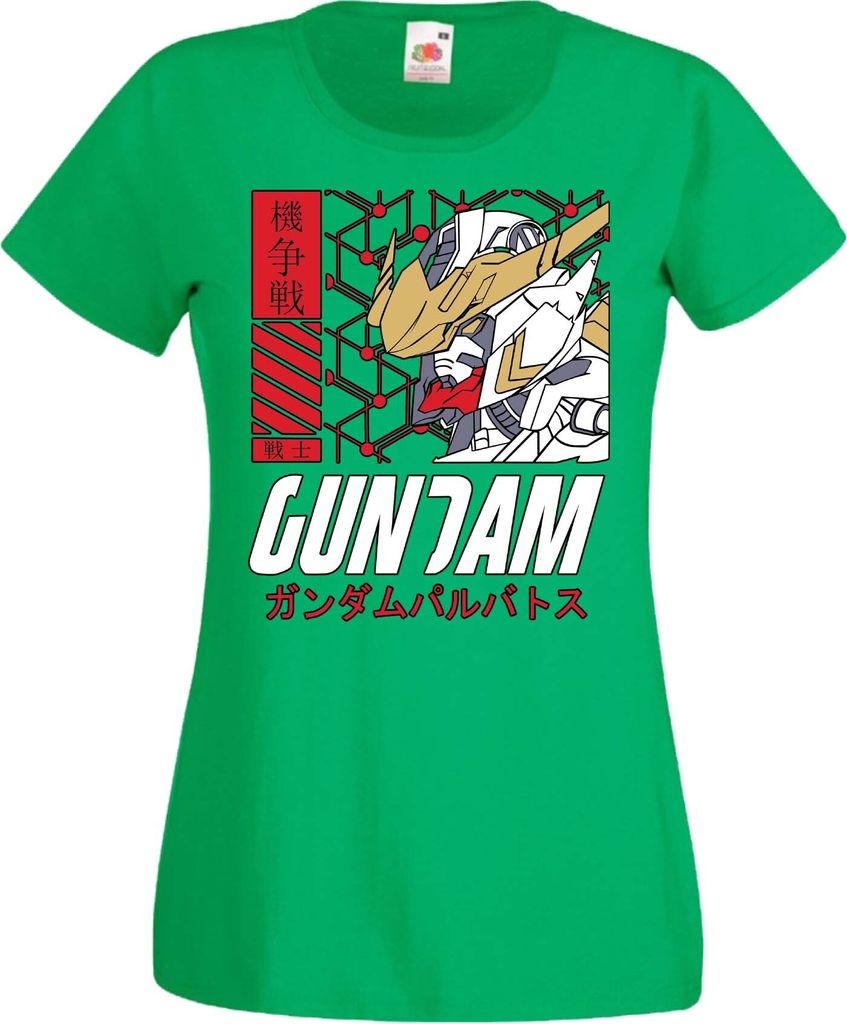 Damen T-Shirt Anime Manga Mobile Suit Gundam, Lady L / Grün