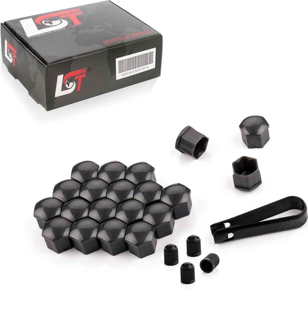 20x Radschraubenkappe 17mm grau glänzend für MAZDA HONDA SUZUKI MITSUBISHI