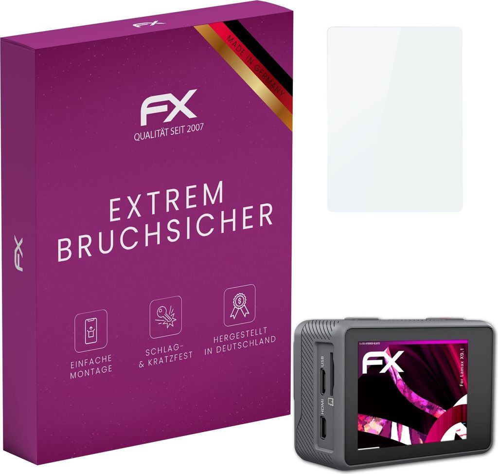 atFoliX FX-Hybrid-Glass Displayfolie kompatibel mit Lamax X9.1 Glasfolie