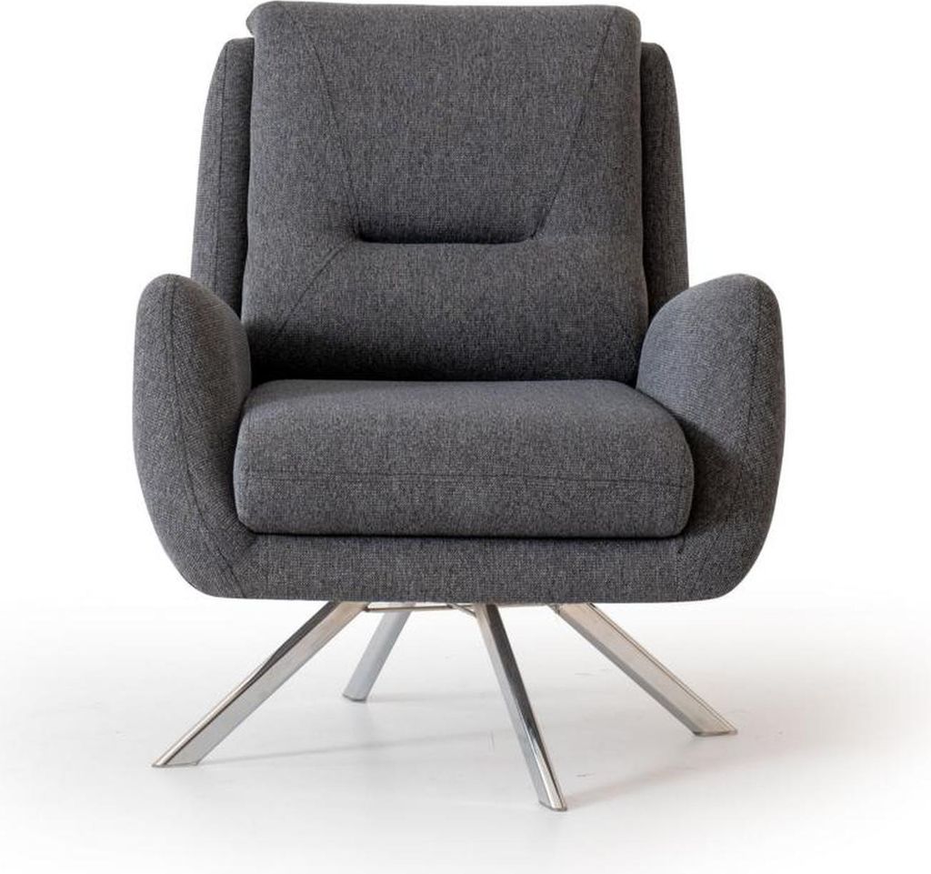 Modern Sessel Luxus Möbel in Wohnzimmer Lounge Club Designer grau Einrichtung