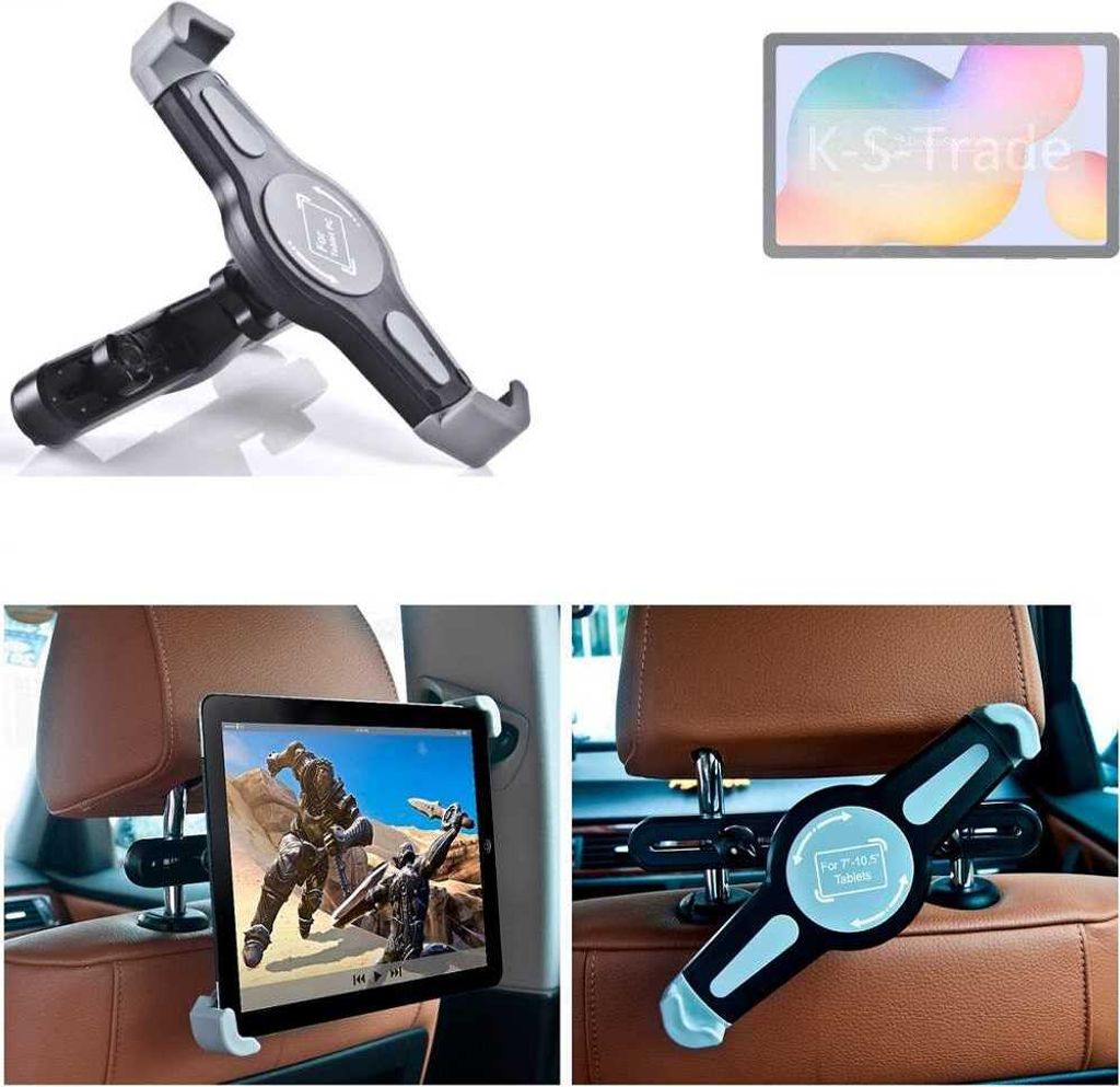 K-S-Trade Tablethalterung kompatibel mit Samsung Galaxy Tab S6 Lite 2022 Wi-Fi KFZ Kopfstützen Halterung 360° Auto Sitzhalterung Headrest Holder
