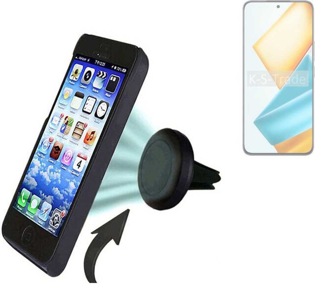 K-S-Trade kompatibel mit Honor 90 GT Auto Handy Halterung KFZ Halter Lüftungsgitterhalterung Air Vent mount Smartphone Halter